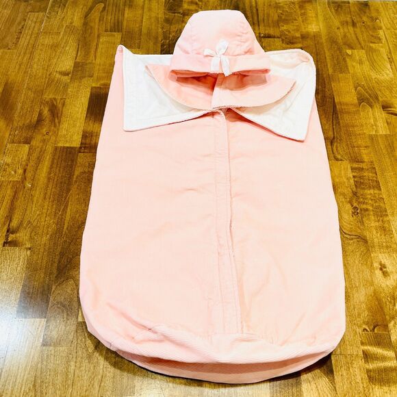 VTG 60s Robe-n-Hood Pink Corduroy Baby Doll Bunting Blanket Vintage Doll Prop - Picture 2 of 16